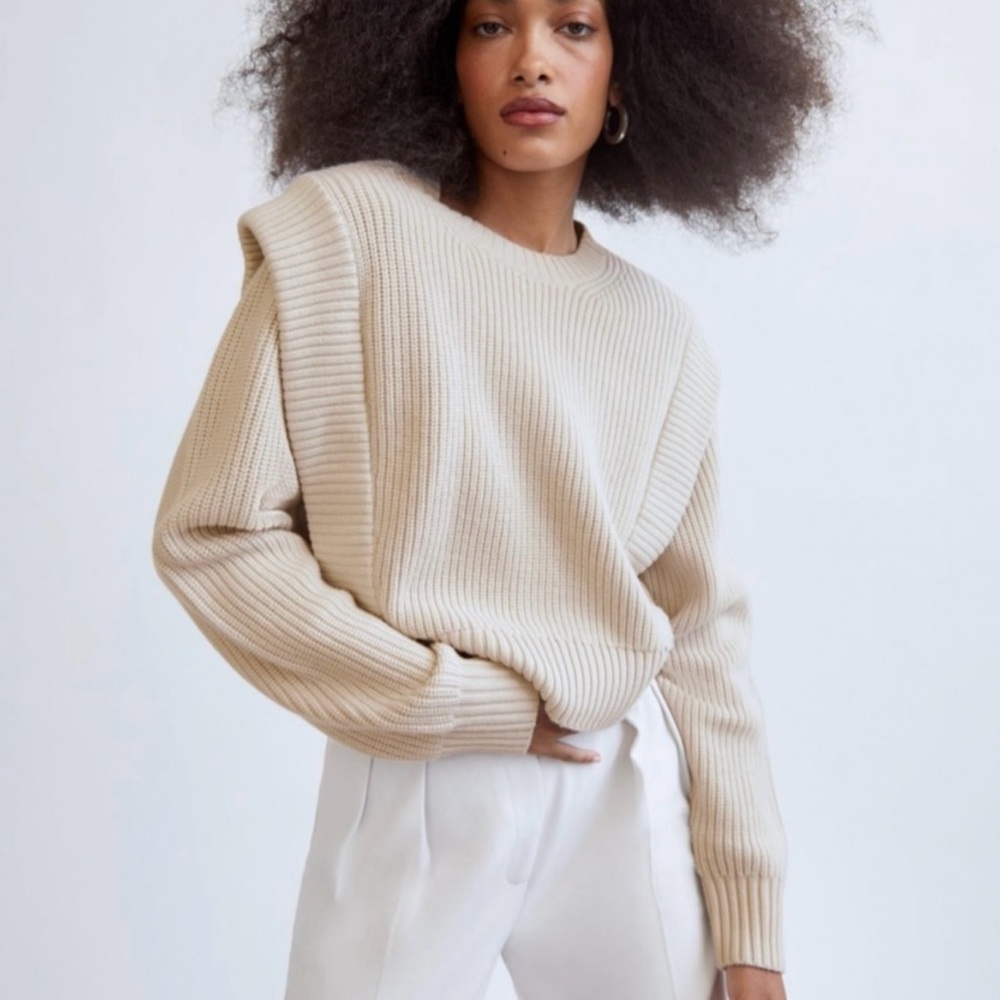 Babaton- Grazia Sweater in Heather Birch (Cream) size XL NWT